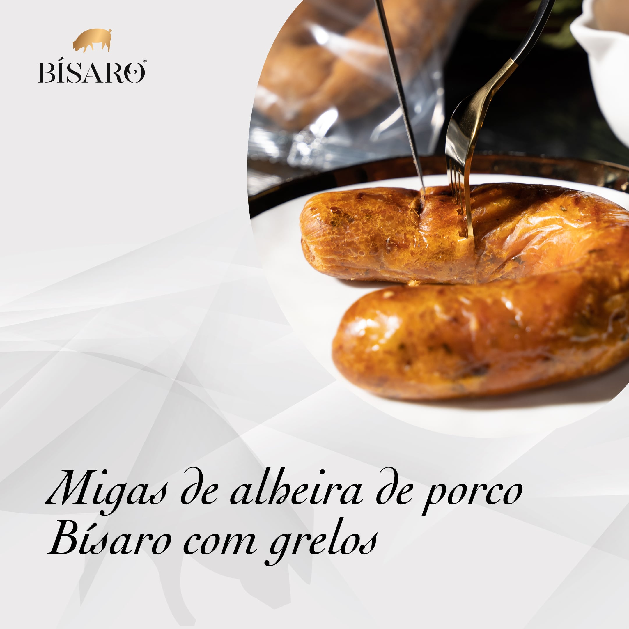 Migas de alheira de Porco Bísaro com grelos